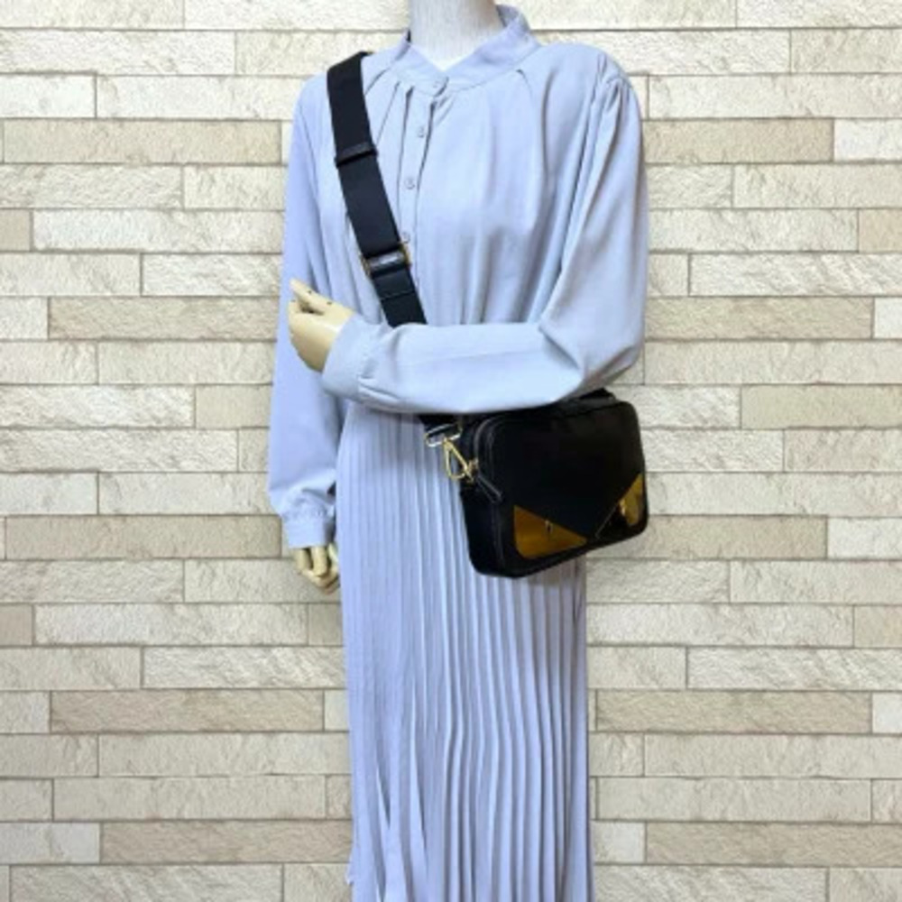 Fendi Bag Monster Black Bugs Leather Shoulder Black